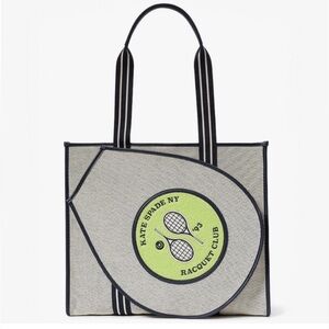 kate spade Grand Slam Tennis Racquet Large Tote
Parchment NWT